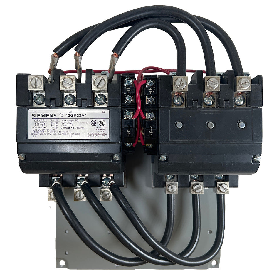 Siemens 43GP32AF 60 A 120 V AC Reversing NEMA Magnetic Contactor -