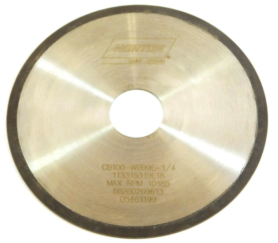 Norton 66260269613 Wheel 1A1R 6" x 0.040" x 1-1/4" CB100-WB99E-1/4