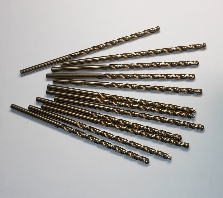 Cobalt Taper Length Drills 4.9mm 135° Gold 132mm OAL 45089 (12 Pcs)
