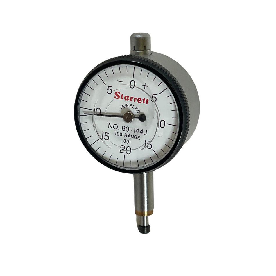 Starrett 80-144J 0-0.1" Range 0-20-0 Dial Reading Plunger Dial Indicator
