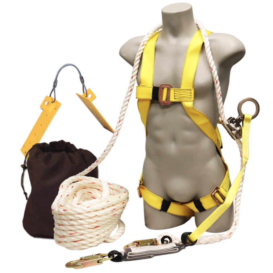 FrenchCreek RK-25 25' x 5/8" 3-Strand Polyblend Rope Deluxe Roofer's Kit -