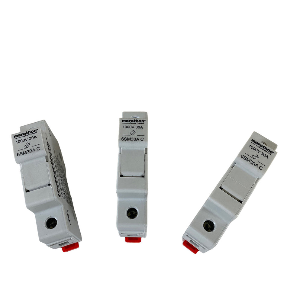 Marathon 6SM30A C 30A 1000V 3P Midget Enclosed Fuse Holder (Lot of 3)