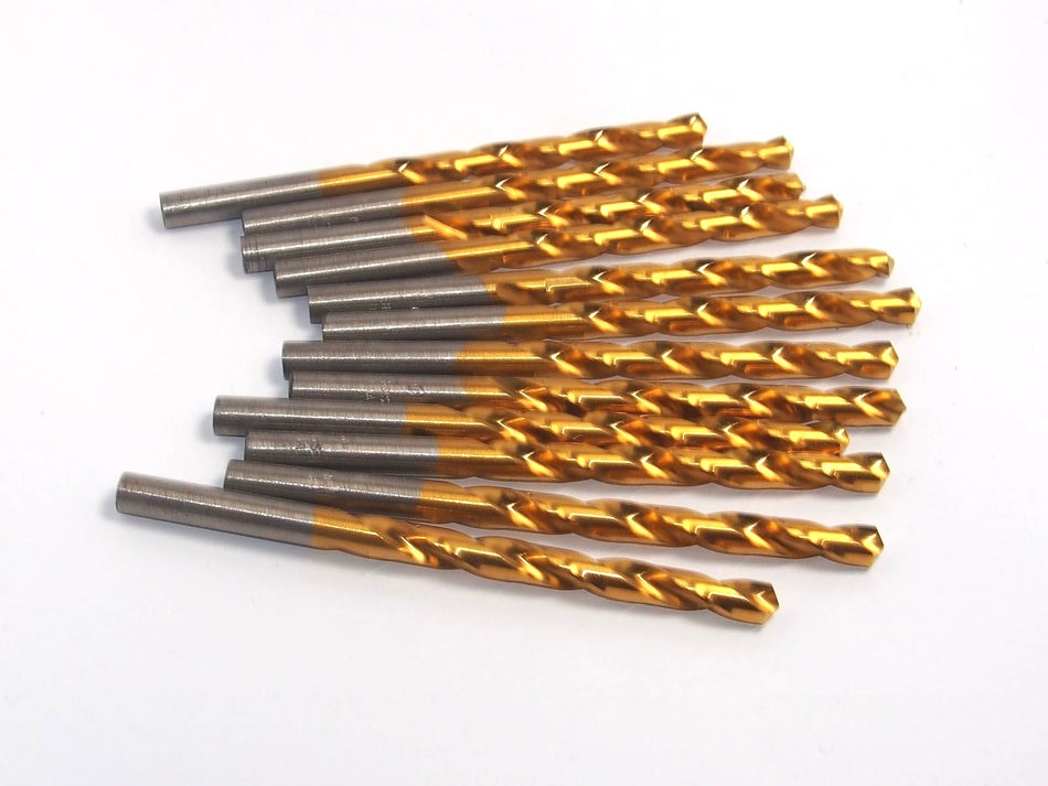 HERTEL Jobber Length Drills "G" HSS 118° TiN 4-1/8" USA (12 Pcs)