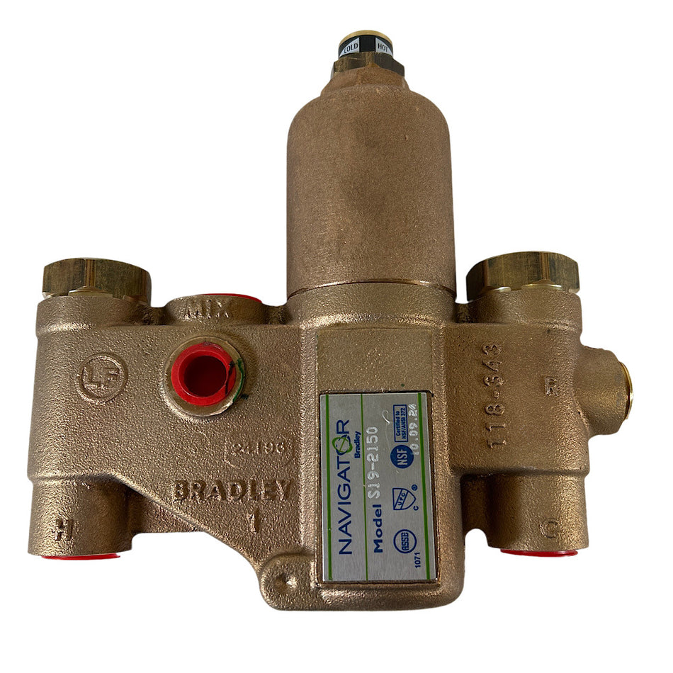 Bradley S19-2150GR 3/4" x 1" 125 PSI 30.3 GPM Thermostatic Mixing Valve -