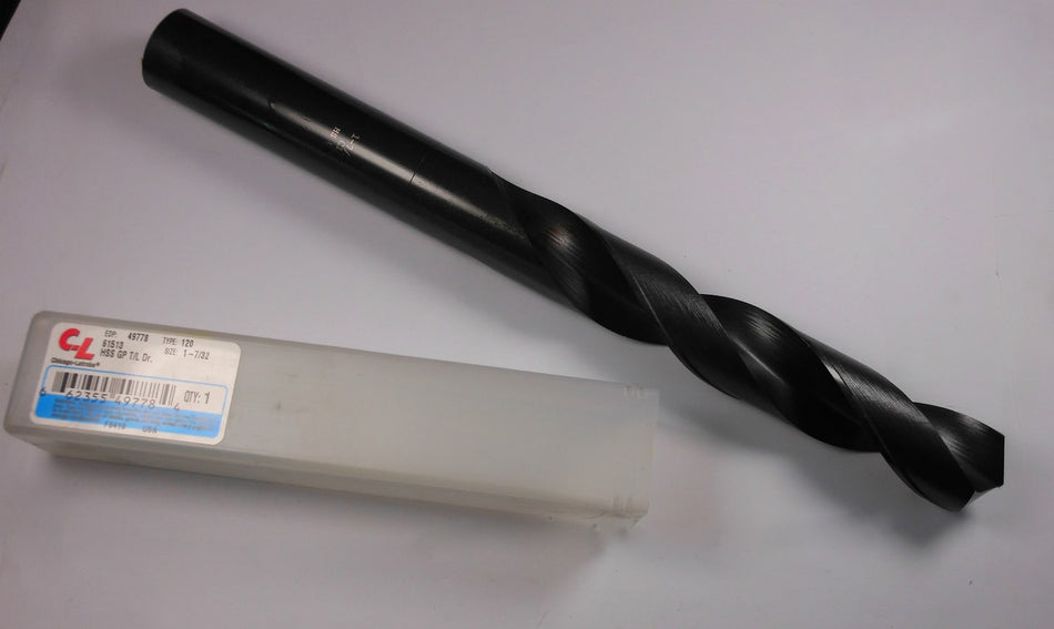 Taper Length Drill 1-7/32" 118° HSS 7-1/2" x 12-1/8" 49778