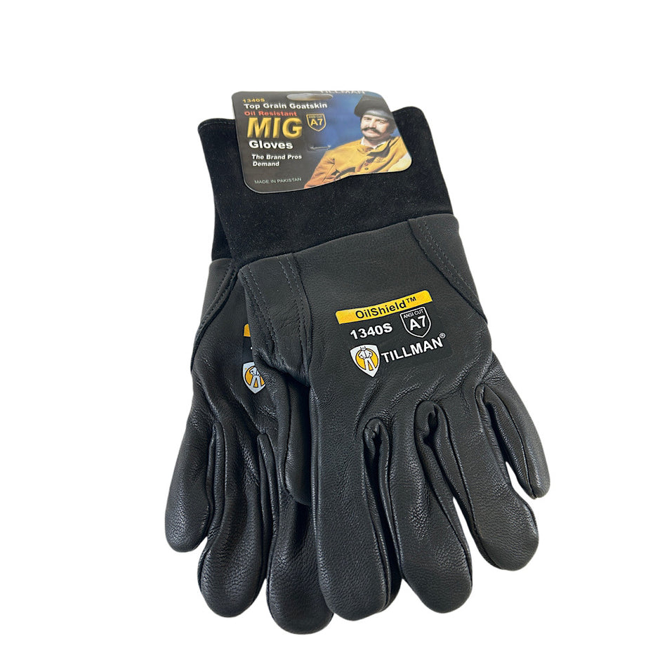 Tillman 1340S Size Small Straight Cuff Premium Black Goatskin Gloves
