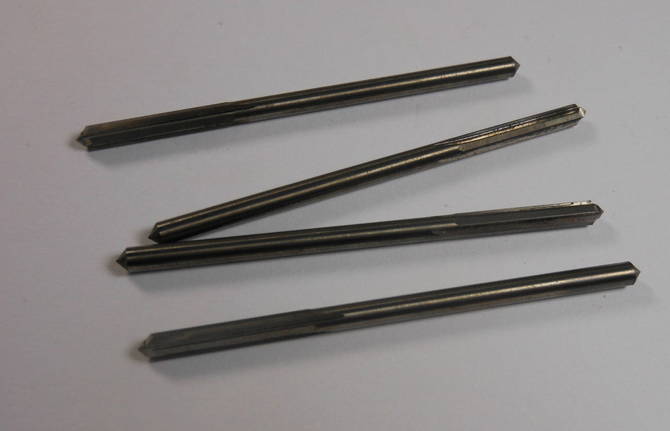 BASSETT Reamers 0.1169" 4FL 2-1/4" OAL Straight (4 Pcs)