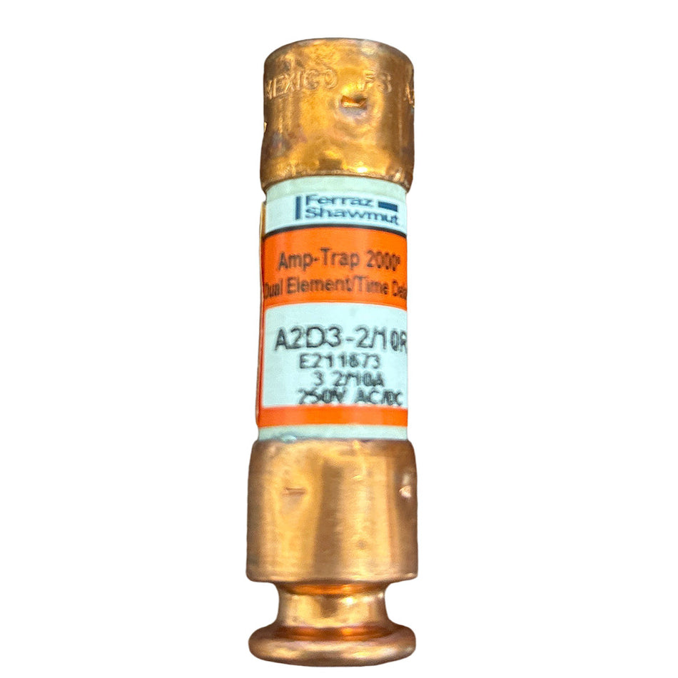 Mersen A2D3-2/10 2" x 9/16" 250V 3-2/10A Cylindrical Body Fuse (Pack of 10) -
