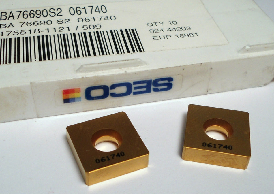 SECO Carbide Insert BA 76690-S2 061740 (2 Pcs)