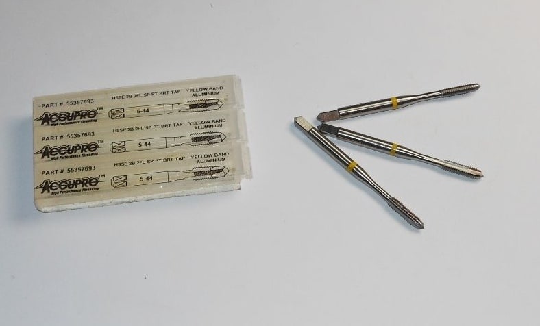 Spiral Point Plug Taps 5-44 2B 2FL HSSE Yellow Band (3 Pcs)