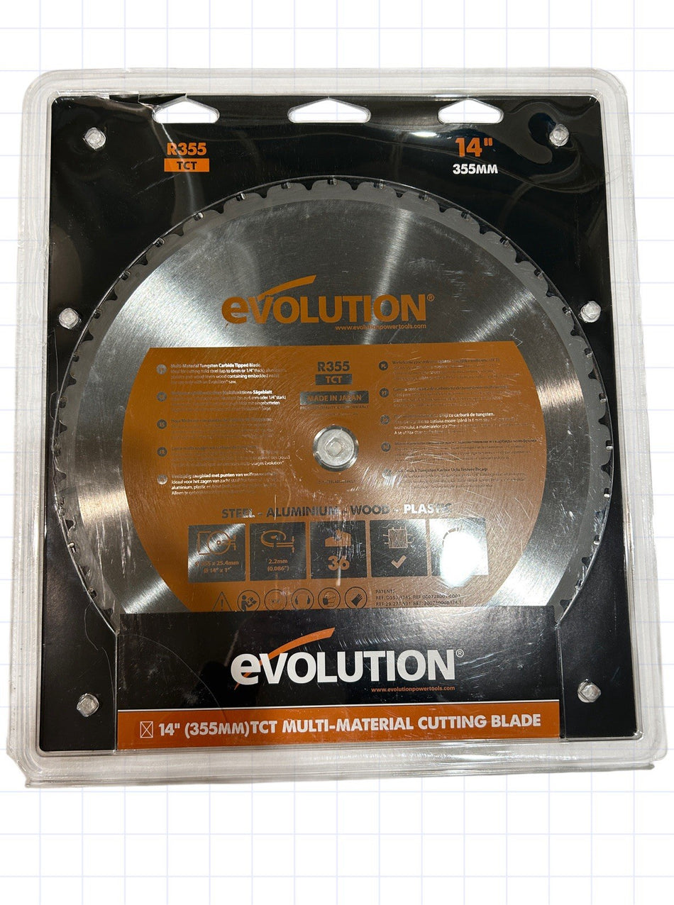 Evolution R355 TCT 14" Dia x 1" Arbor 36 Teeth Carbide Circular Saw Blade