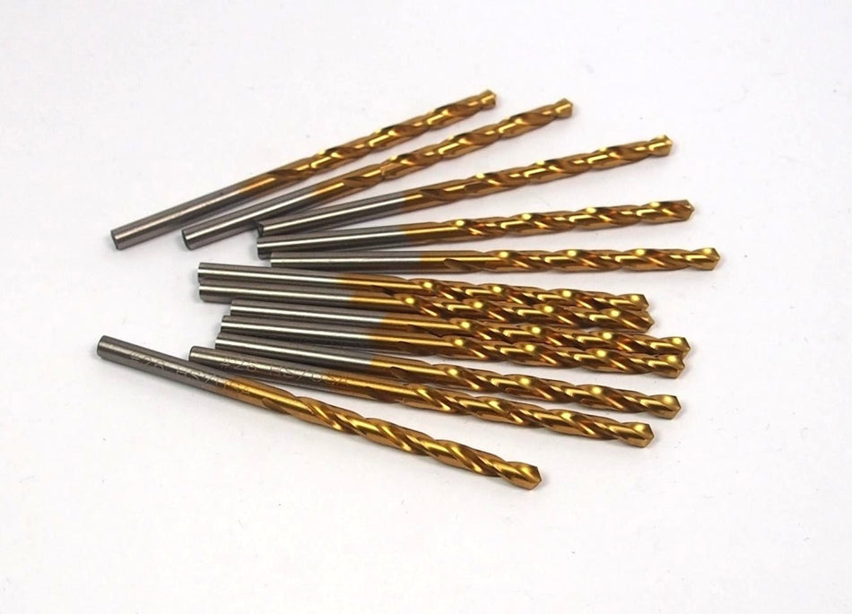Jobber Length Drills #26 (0.1470") HSS 118° TiN 1-7/8" LOC x 3" OAL (12 Pcs)