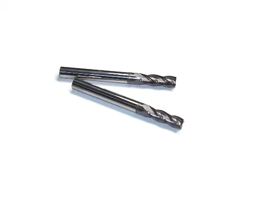 Carbide Corner Chamfer End Mills 1/4" 4FL AlTiN 0.010" Radius 2-1/2" (2 Pcs)