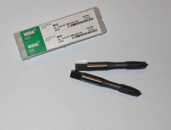 WIDIA GTD 85418 Plug Spiral Point Taps 3/8-24 H3 3FL HSS-E TiCN (2 Pcs)