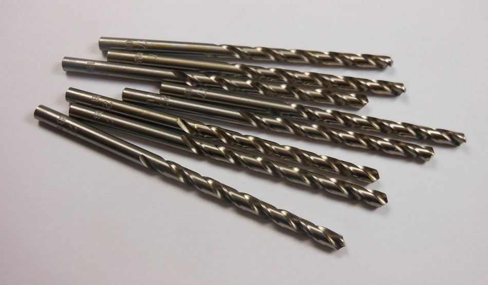 Jobber Length Drills #27 (0.1440") HSS 118° 1-7/8" LOC x 3" OAL (8 Pcs)