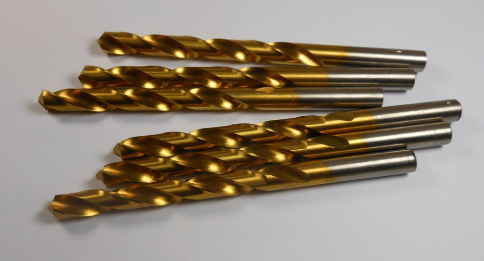 Jobber Length Drills 21/64" HSS 118° TiN 3-5/16" LOC x 4-5/8" (6 Pcs)