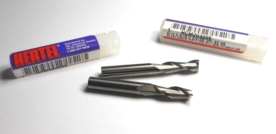 HERTEL Carbide Square End Mills 5/16" 2FL 3/4" x 2-1/2" HCM20320E (2 Pcs)