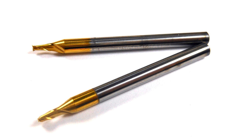 HERTEL Carbide Square End Mills 3/8" 4FL TiN 1" x 2-1/2" (2 Pcs)