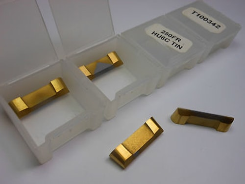 VIKING Carbide Grooving Inserts 0.250" FR HU6C TIN T100342 (4 Pcs)