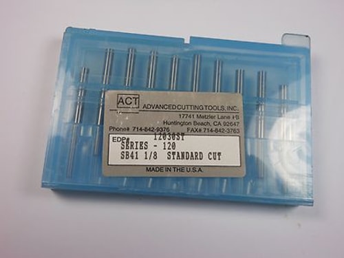 ACT Cylinder Burr SB-41 1/8" Standard Cut Flat End 1-1/2" OAL 12030ST