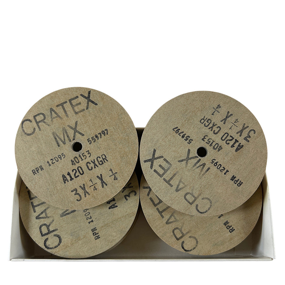 Cratex 40153 3" x 1/4" x 1/4" 120 Grit Surface Grinding Wheel (Pack of 10) -