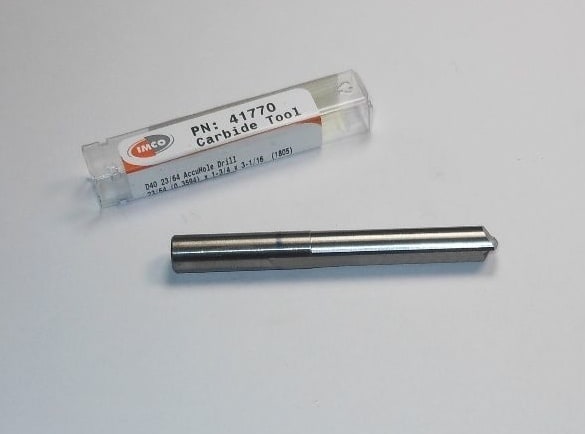 IMCO Carbide Straight Flute Drill 23/64" 2FL 1-3/4" x 3-1/16" 41770