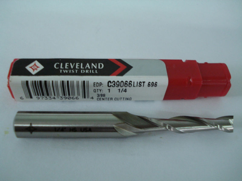 CLEVELAND End Mill 1/4" 2FL HSS C39066