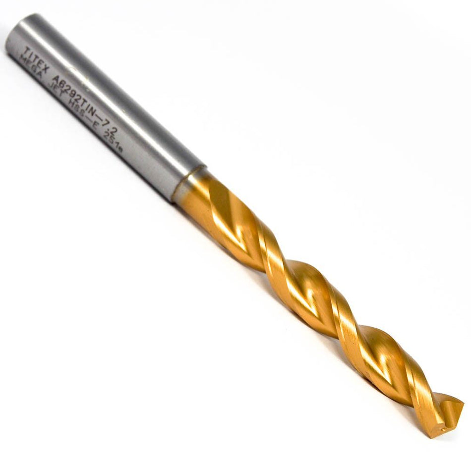 WALTER Cobalt Jobber Drill 7.2mm 130° TiN A6292TIN-7.2
