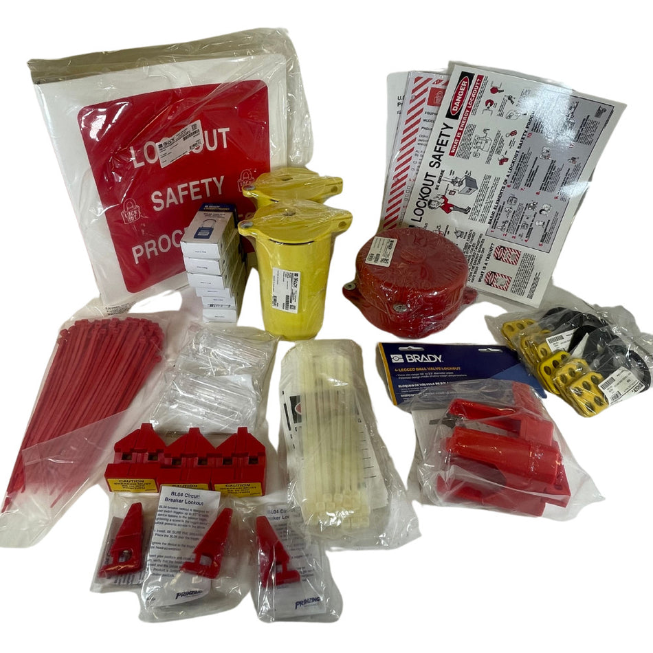 Brady 45249 5" Hand Wheel Keyed Different Padlocks Portable Lockout Kit -