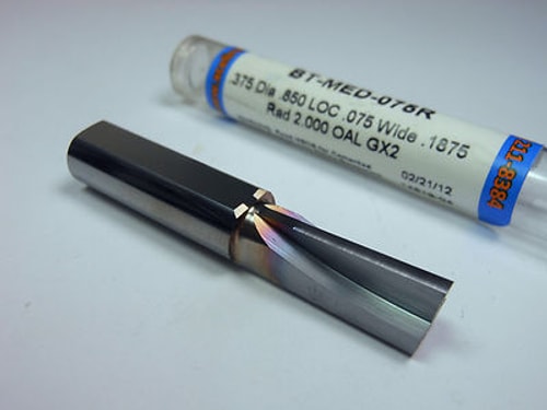 XCELIRON Carbide Single Flute Broach 0.375" x 0.850" LOC x 0.075" Wide