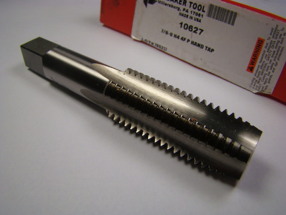 BRUBAKER Plug Hand Tap 7/8-9 H4 4FL HSS Chrome 4-11/16" OAL UNC 10627