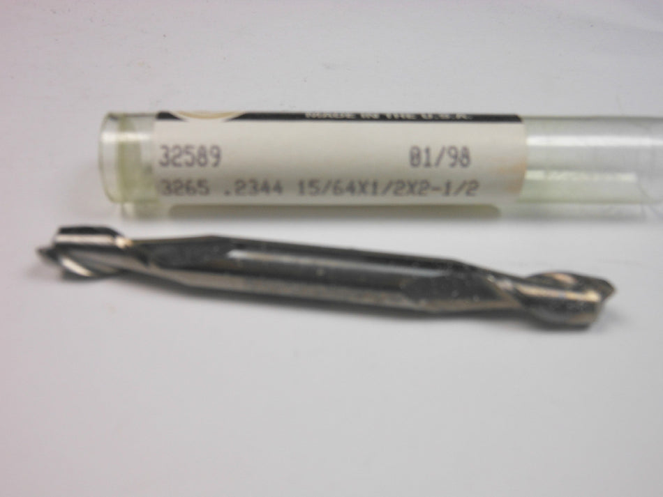 Fullerton Dura-Carb Double Stub End Mill  15/64"  2FL 32589