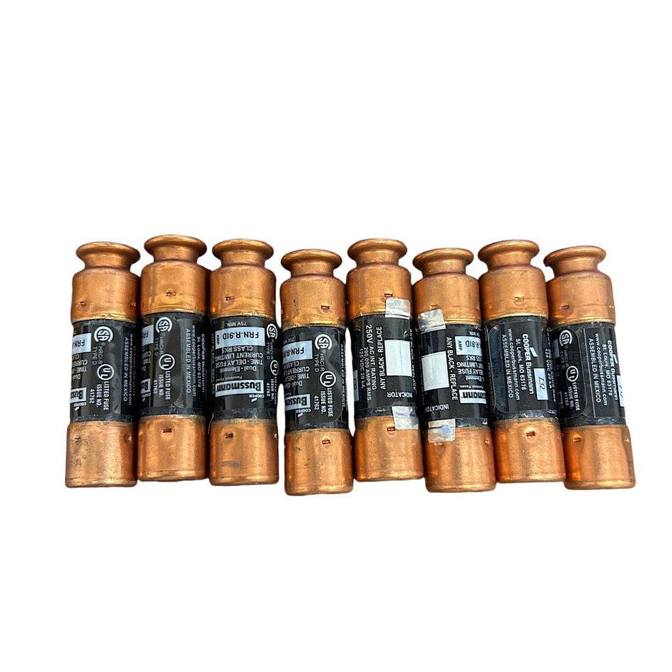 Bussmann FRN-R-91D 5" x 0.81" 250/125V 9A Cartridge Fuse (Pack of 8)