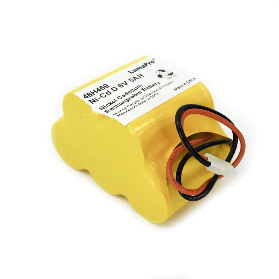 LumaPro 48H469 Nickel Cadmium DC 6V Battery 5Ah Plug AMP