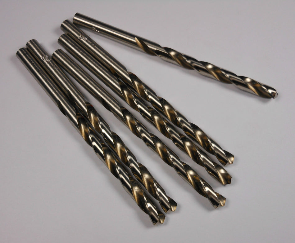 Jobber Length Drills "D" 0.2460" HSS 118° 2-3/4" x 4" (6 Pcs)