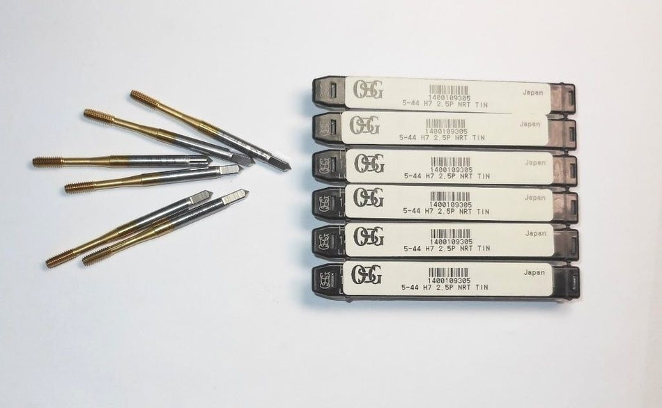 OSG Cobalt Modified Bottoming Thread Forming Taps 5-44 H7 2.5P NRT TiN (6 Pcs)