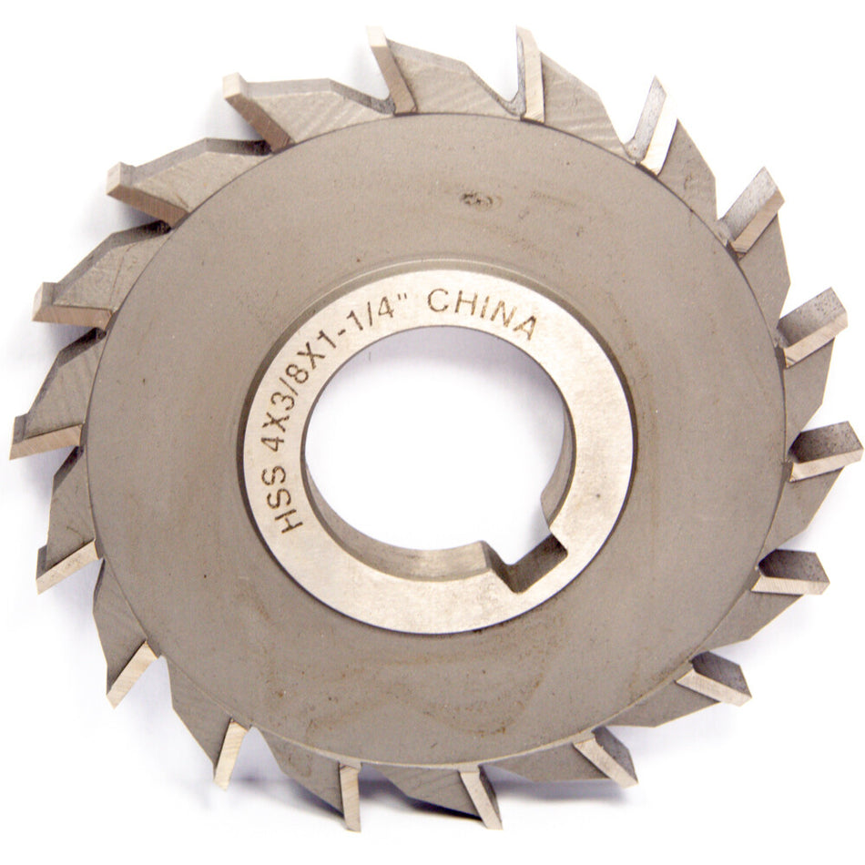 Interstate 03014255 Side Milling Cutter 4" x 3/8" x 1-1/4" Arbor 18T HSS