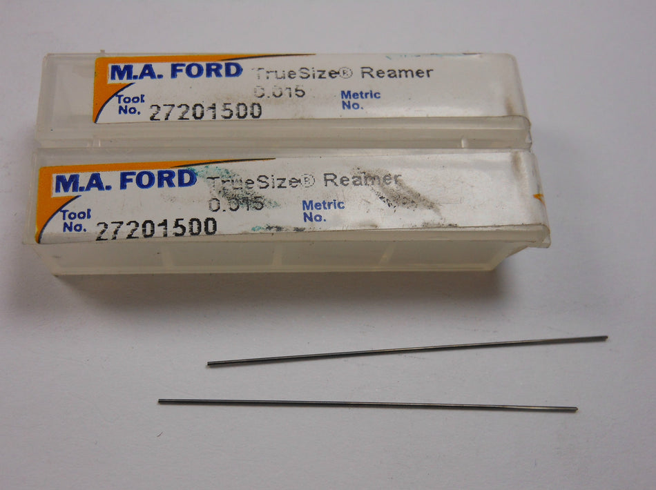 M.A. FORD Truesize Straight Carbide Reamers 0.015" 4FL (2 Pcs)
