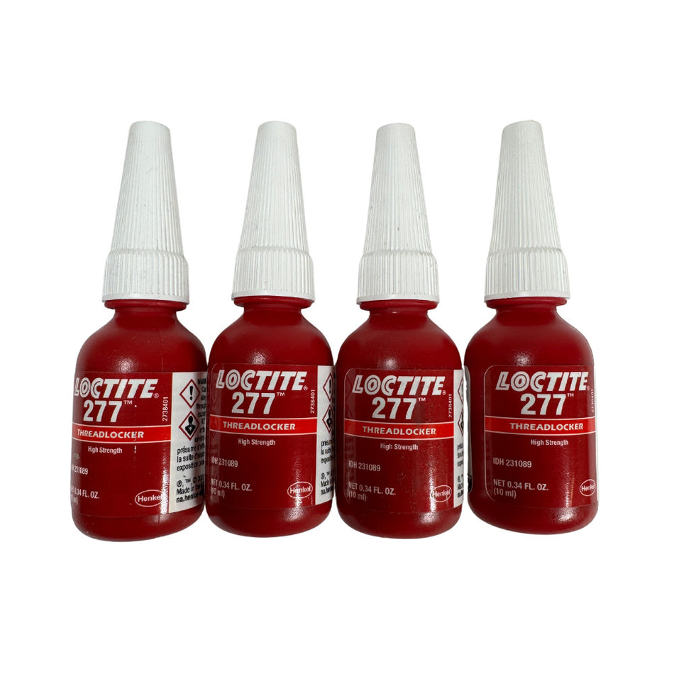 Loctite 277 0.34 Oz Red Oil Tolerant High-Strength Threadlocker (Lot of 4) -