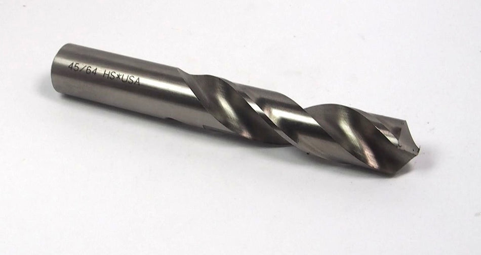 Screw Machine Drill 45/64" HSS 118° 3" LOC x 4-3/4" OAL USA
