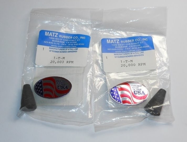 MATZ Abrasive Taper Cones 1" x 5/8" x 1/4" 1-T-M (2 Pcs)