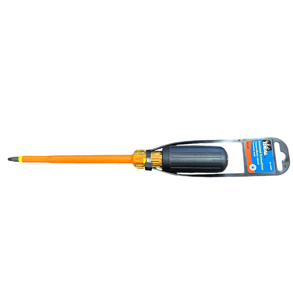 Ideal 35-9693 10-1/4" x 6" #2 Tip Size Insulated Screwdriver (Lot of 2)