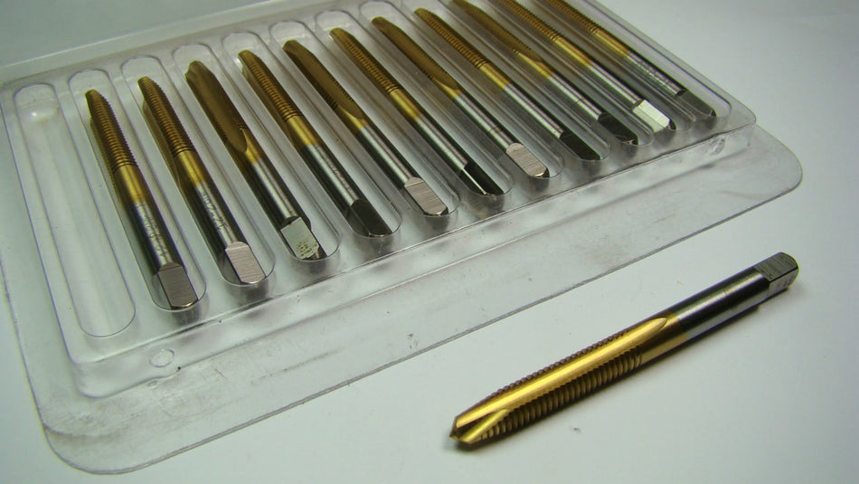 TITAN Plug Spiral Point Taps #12-28 GH3 2FL HSS TiN TT99444 (12 Pcs)