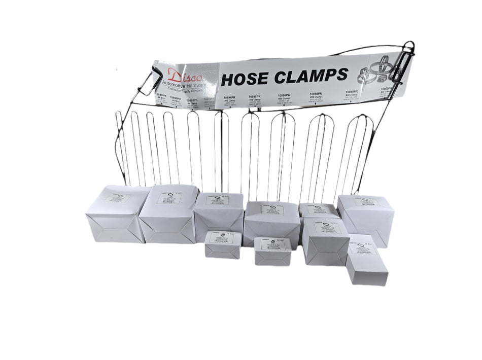 Disco 8701 100-Piece 301 SS Worm Gear Hose Clamp Assortment with Display Case