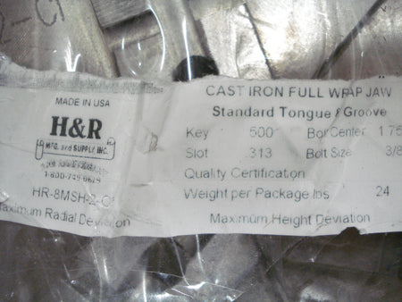 H&R 8 Inch Round Chuck Jaw Set - Cast Iron - Tonque & Groove - HR-8MSH-2-CI -2