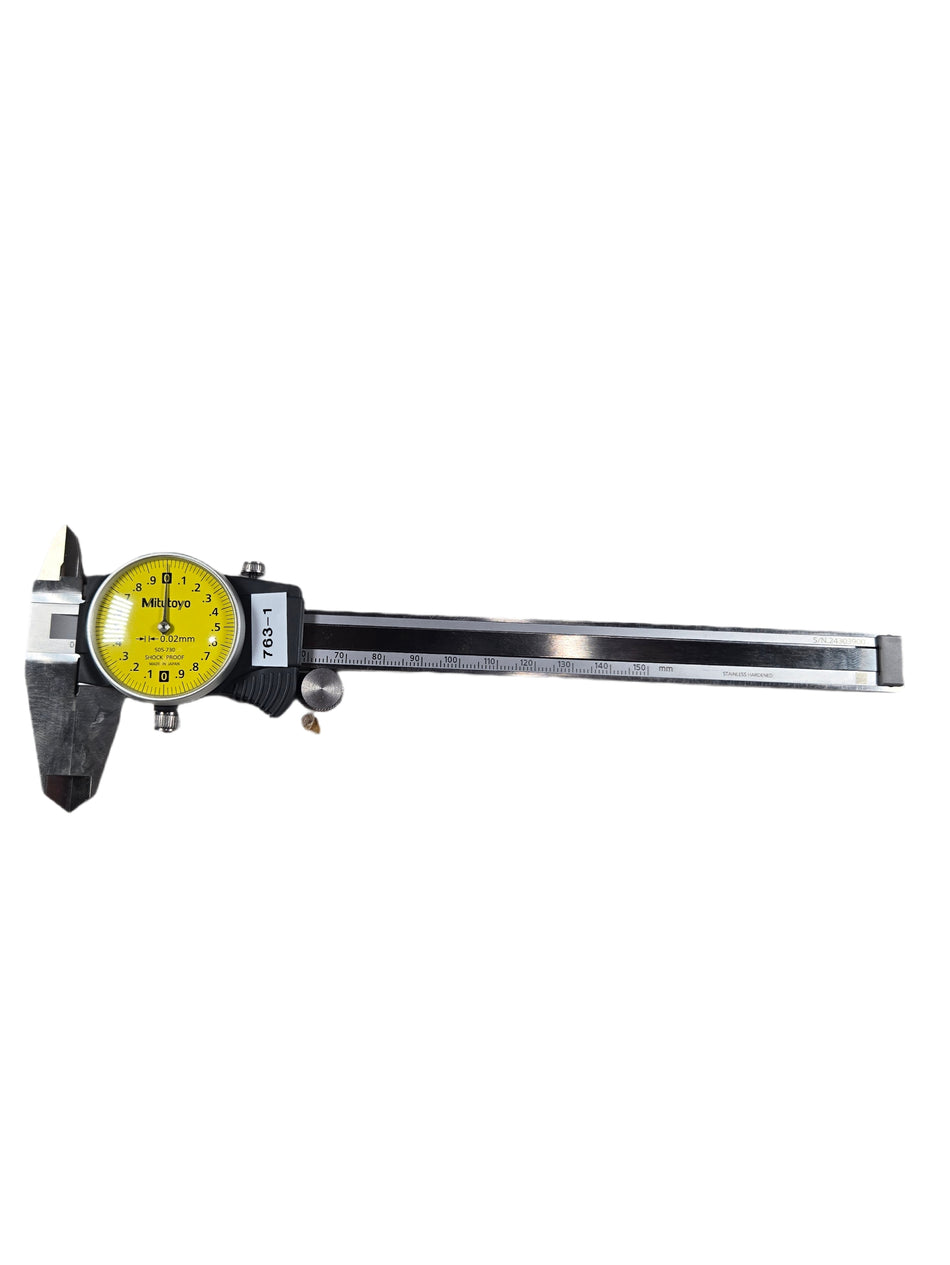 Mitutoyo 505-730 150 mm Max 0.02 mm Graduation Stainless Steel Jaws Dial Caliper