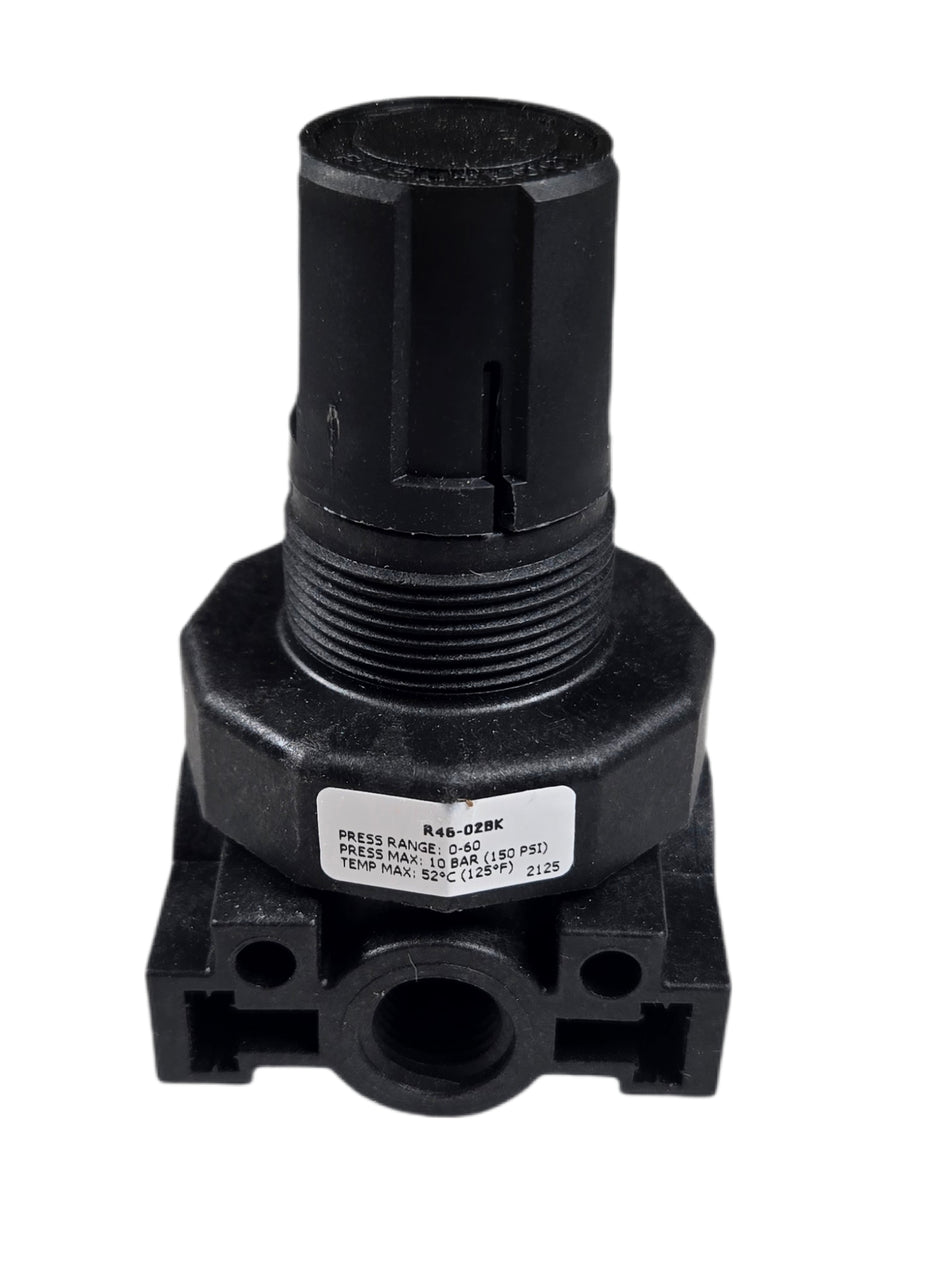 Parker R46-02BK 1/4" NPT 150 Max PSI Plastic Miniature Compressed Air Regulator