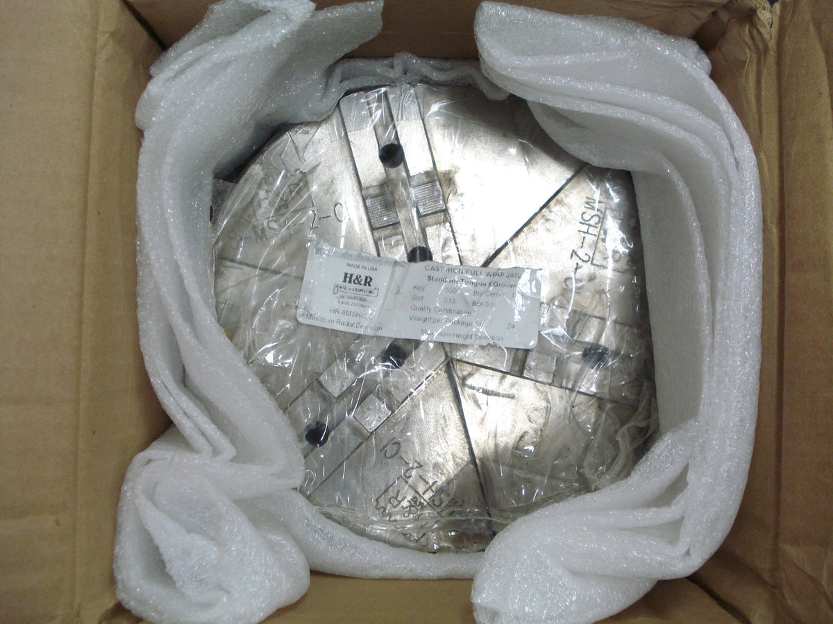 H&R 8 Inch Round Chuck Jaw Set - Cast Iron - Tonque & Groove - HR-8MSH-2-CI -1