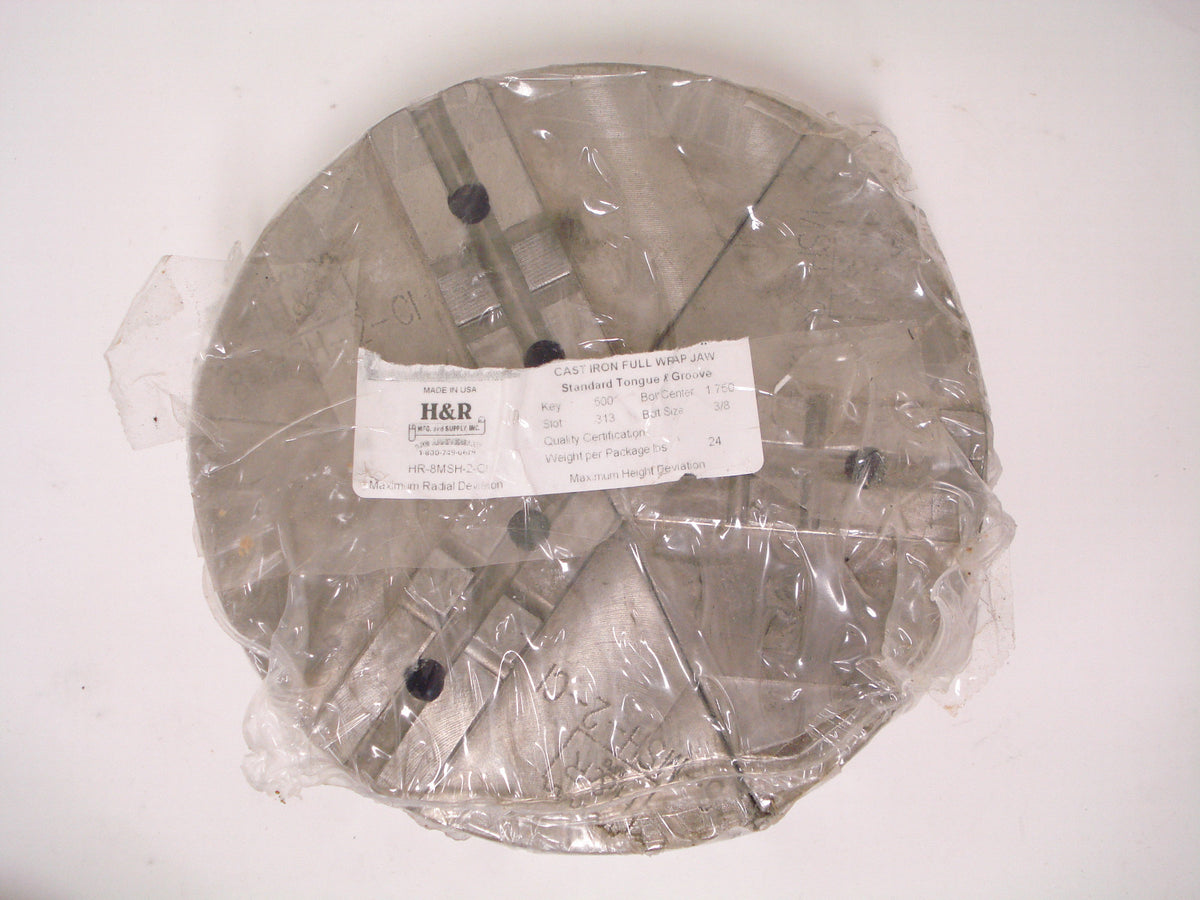 H&R 8 Inch Round Chuck Jaw Set - Cast Iron - Tonque & Groove - HR-8MSH-2-CI -3