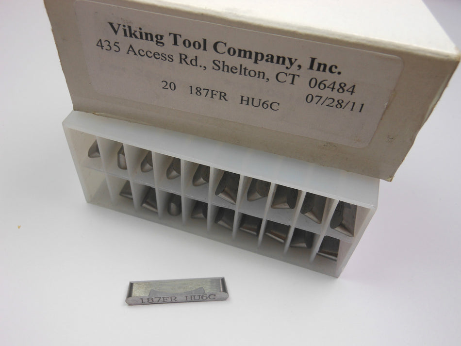 VIKING Carbide Grooving Inserts 0.187" FR HU6C T100328 (20 Pcs)0
